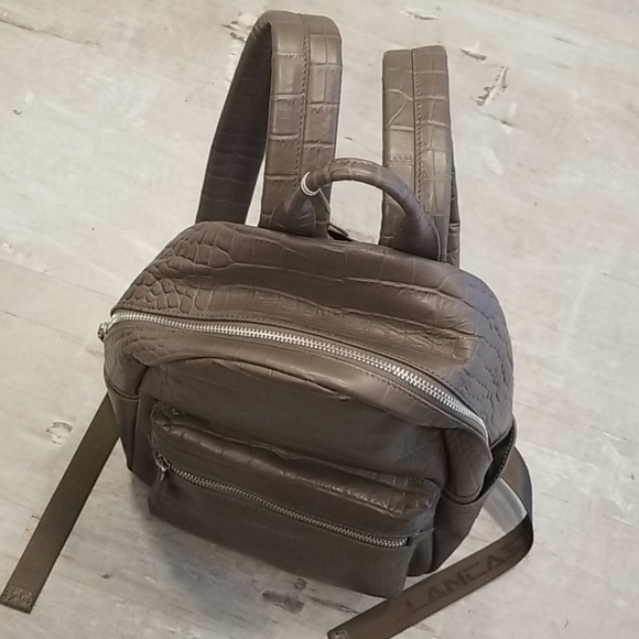 💕LANCASTER PARIS💕 Embossed Crocodile Backpack - Picture 9 of 16